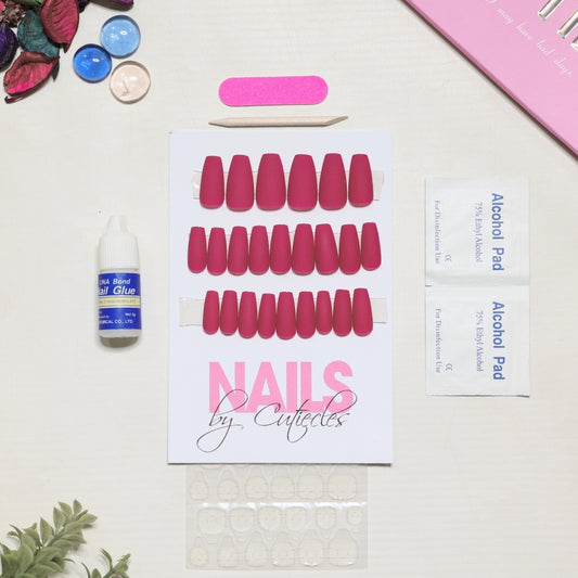 Ruby Romance - Press On Nails